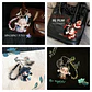 Skullpanda-Llavero kawaii hecho a mano con flor de ciruelo y tinta, colgante para bolso, llavero de coche, caja ciega de moda, juguete para regalo - Miniatura 6