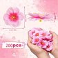 200 Uds. Cabezas de flores de cerezo artificiales flores de melocotón de seda cabezas de flores de imitación para decoración DIY de fiesta centros de mesa de boda para el hogar - Miniatura 2