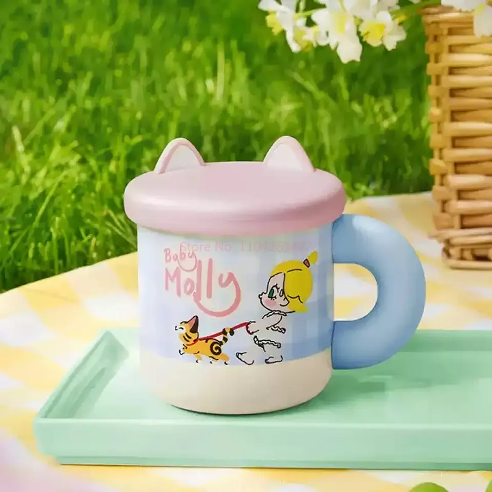 POP MART DIMOO CRYBABY Lububu Hirono Starfy Taza de Cerámica Serie Blind Box Taza de Café Portátil de Dibujos Animados Regalo Sorpresa para Niñas 5