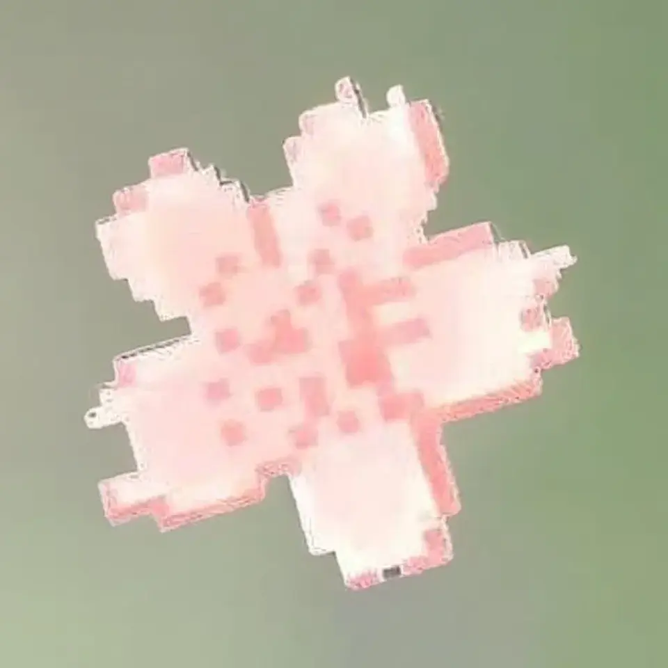 Horquilla bonita de flor de cerezo pixelada rosa para primavera, horquilla femenina de flor dulce para flequillo o adorno lateral para el cabello 3