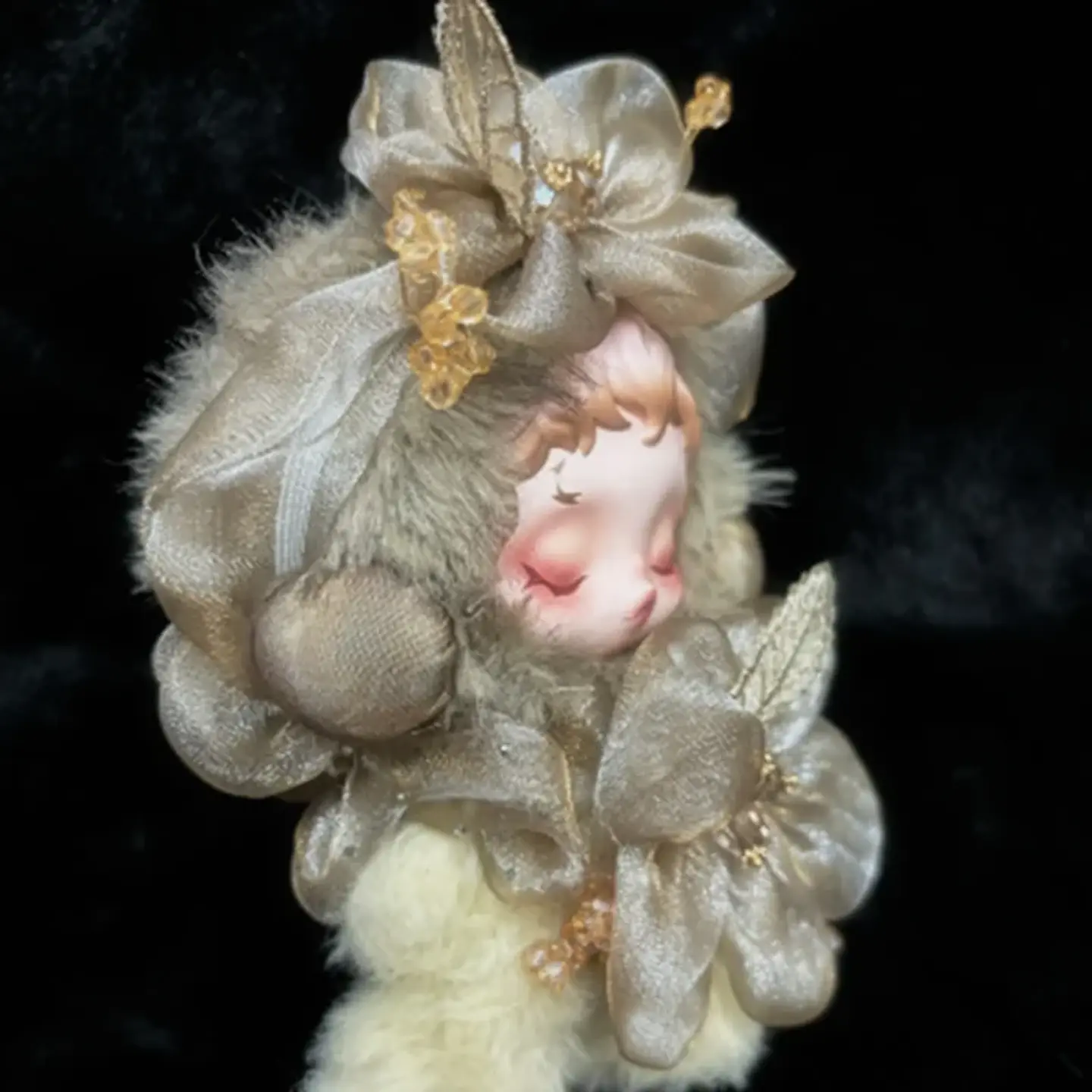 Ropa de bebé estilo Skullpanda, conjunto de anillos para el pelo, tejido ligero para jardín, niebla de piscina transparente, accesorios exquisitos de madera Mu para recién nacido 5