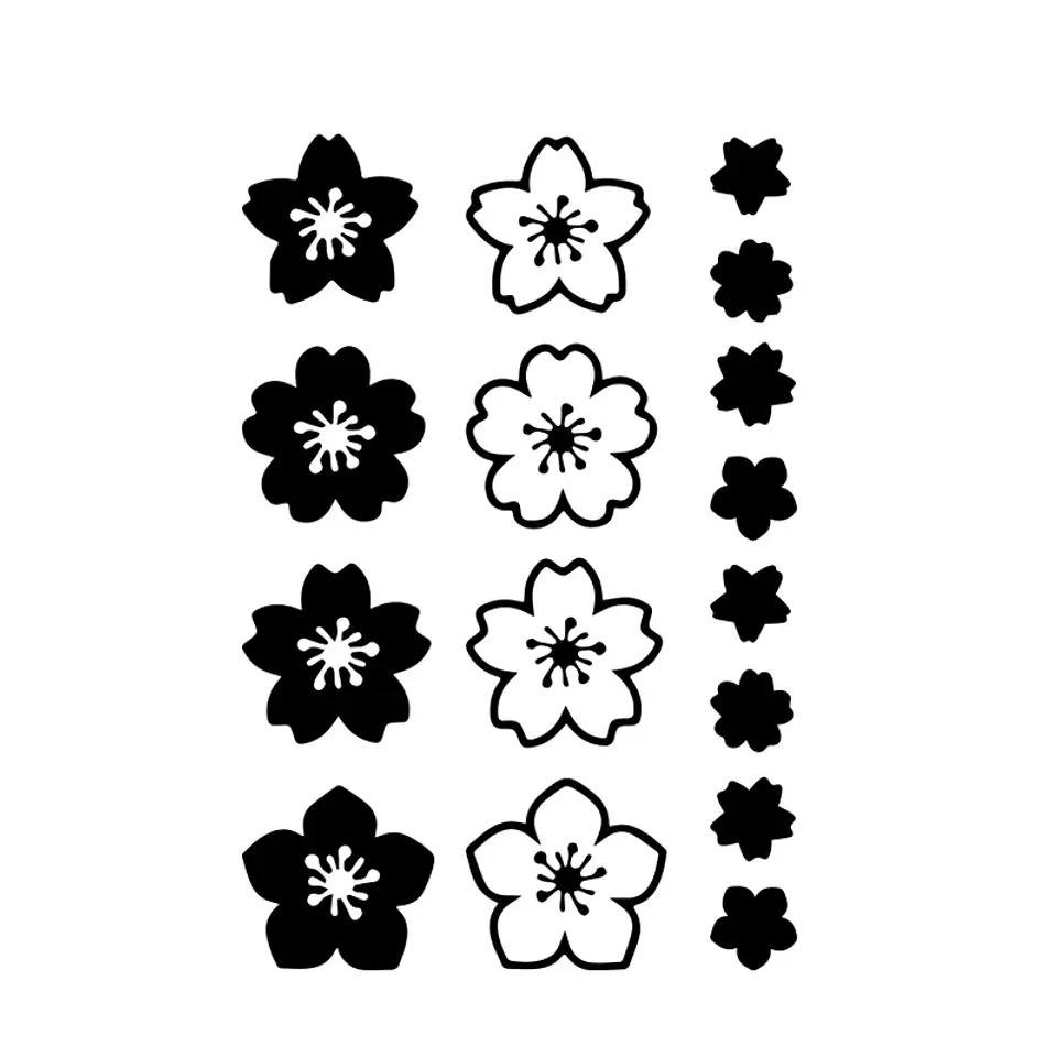 Sakura flor de cerezo flores para coche pegatina decorativa cuaderno pegatina parabrisas ventana accesorios externos calcomanías de vinilo 4