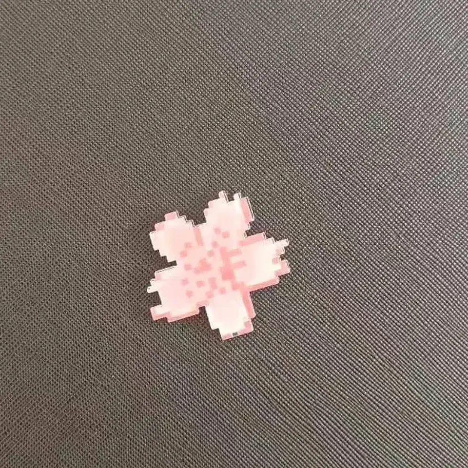 Horquilla bonita de flor de cerezo pixelada rosa para primavera, horquilla femenina de flor dulce para flequillo o adorno lateral para el cabello 4