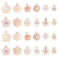 Abalorios de flor de cerezo para fabricación de joyas, 60 piezas, 12 estilos, serie rosa, primavera y verano - Miniatura 1
