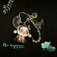 Skullpanda-Llavero kawaii hecho a mano con flor de ciruelo y tinta, colgante para bolso, llavero de coche, caja ciega de moda, juguete para regalo - Miniatura 9