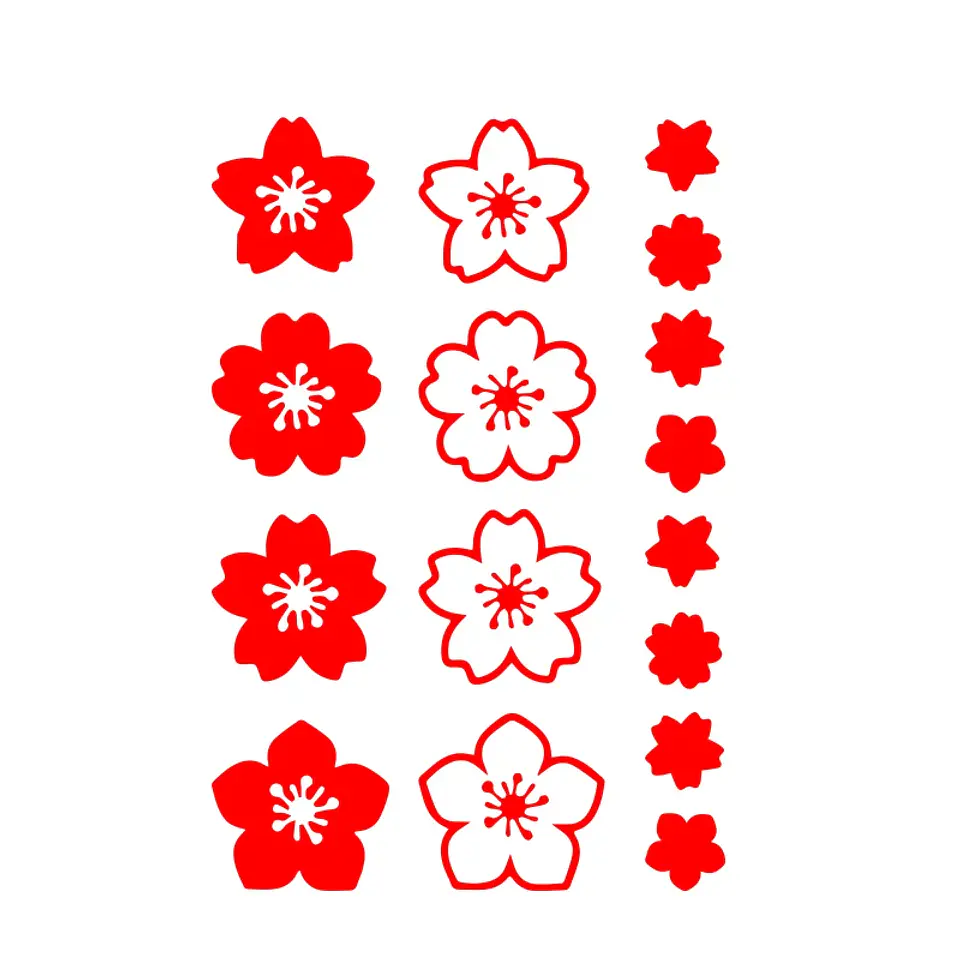 Sakura flor de cerezo flores para coche pegatina decorativa cuaderno pegatina parabrisas ventana accesorios externos calcomanías de vinilo 6