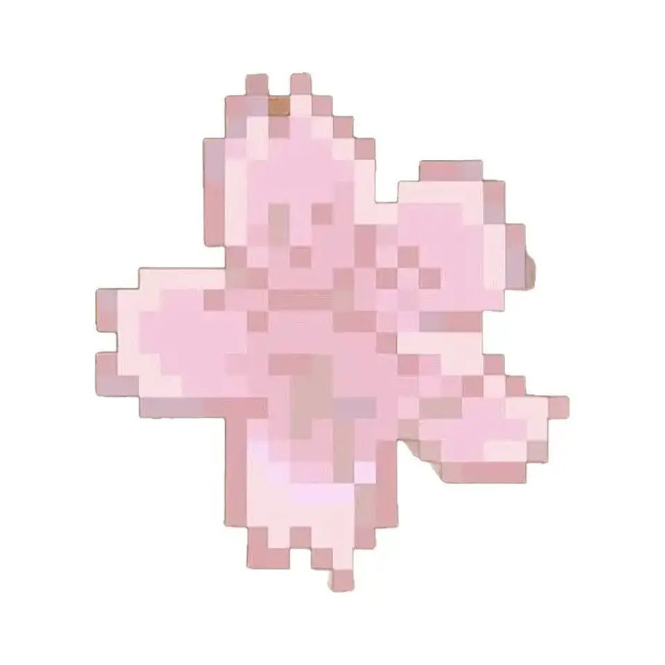 Horquilla bonita de flor de cerezo pixelada rosa para primavera, horquilla femenina de flor dulce para flequillo o adorno lateral para el cabello 5