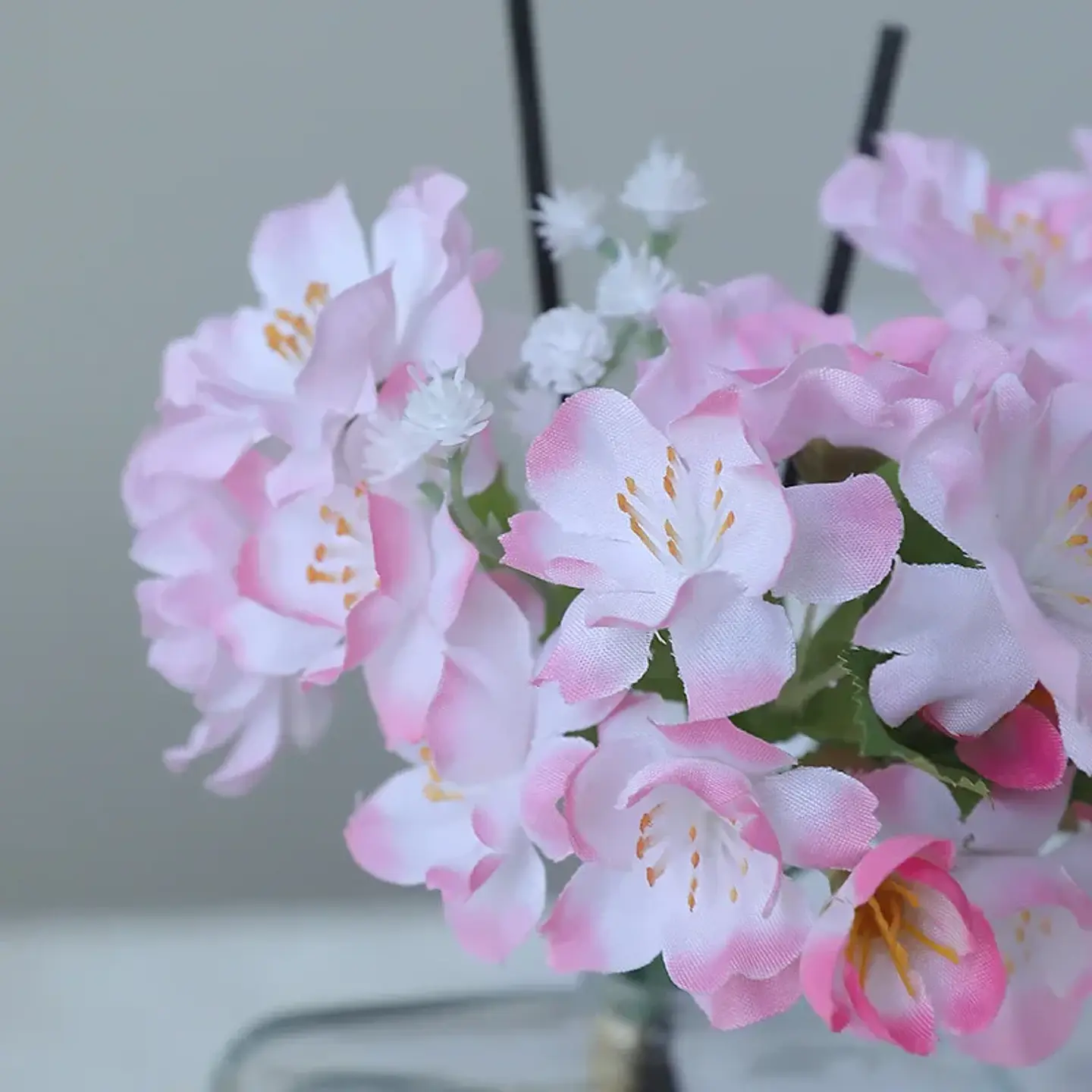 5 uds flores de simulación ramo de flor de cerezo decoración de dormitorio flor falsa de seda flores de melocotón artificiales decoración de balcón 4