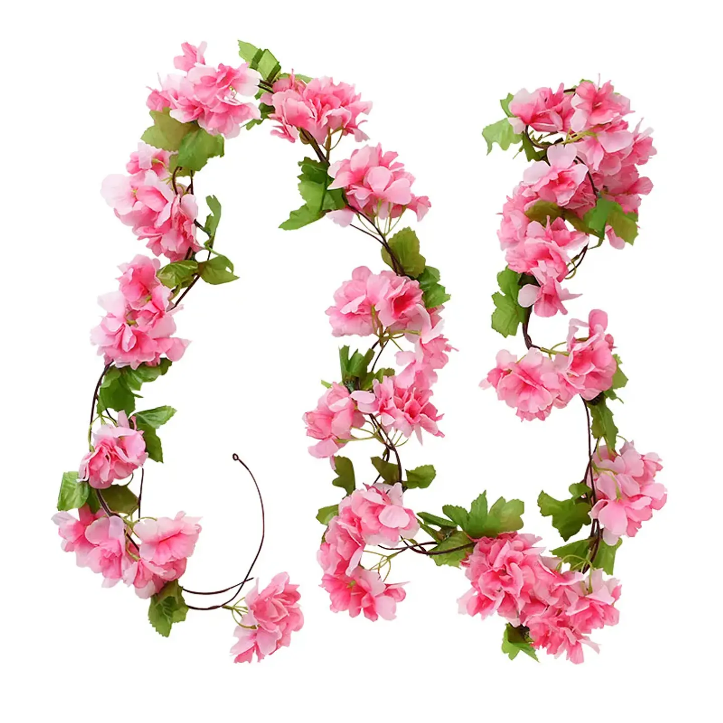 Flores de cerezo artificiales de 2,2 m, enredaderas, flores de seda, guirnalda colgante de ratán Sakura, decoración del jardín del hogar para fiesta de boda 8