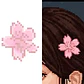 Horquilla bonita de flor de cerezo pixelada rosa para primavera, horquilla femenina de flor dulce para flequillo o adorno lateral para el cabello - Miniatura 6