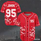 J-HOPE 94 Camiseta de béisbol con estampado de flor de cerezo, camisa de manga corta con estampado floral, tops informales de estilo urbano para fanáticos del Kpop para niños y jóvenes - Miniatura 7