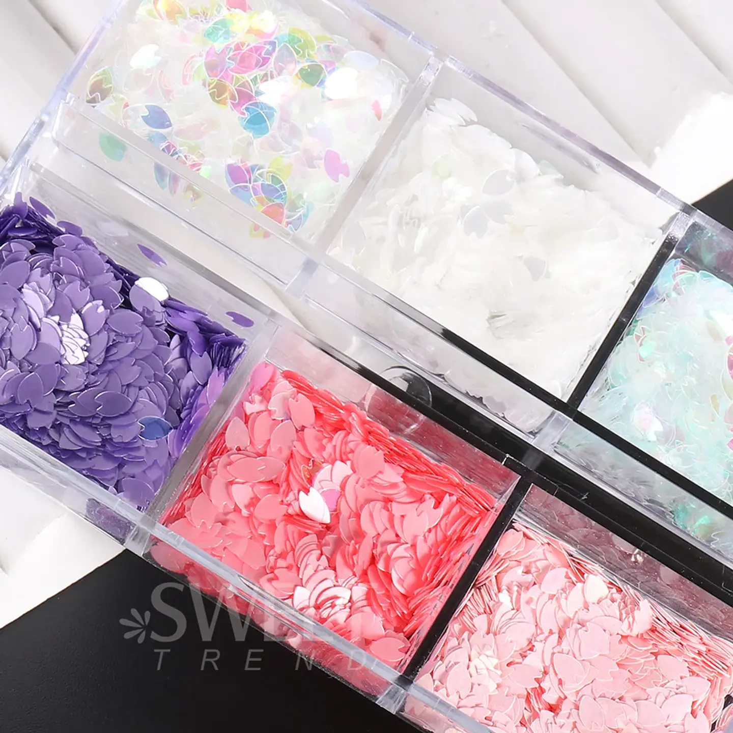 6 rejillas Sakura flor pétalo Chip lentejuelas para uñas flores de cerezo pegatinas brillantes primavera decoración holográfica japonesa escamas SAS128 13