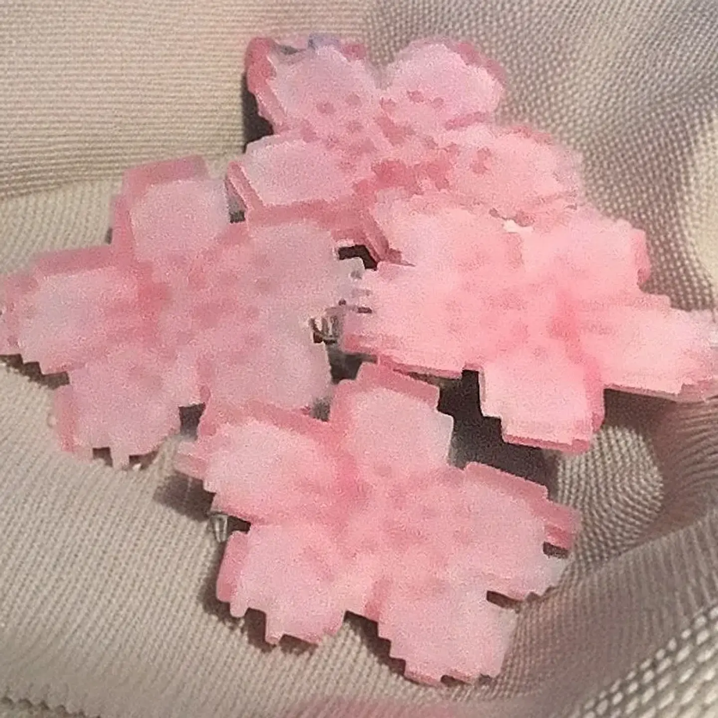 Horquilla bonita de flor de cerezo pixelada rosa para primavera, horquilla femenina de flor dulce para flequillo o adorno lateral para el cabello 12