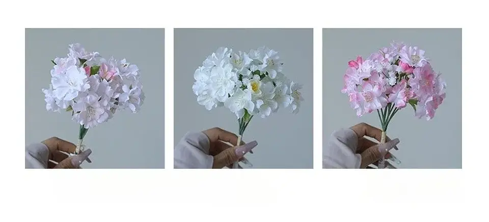 5 uds flores de simulación ramo de flor de cerezo decoración de dormitorio flor falsa de seda flores de melocotón artificiales decoración de balcón 13
