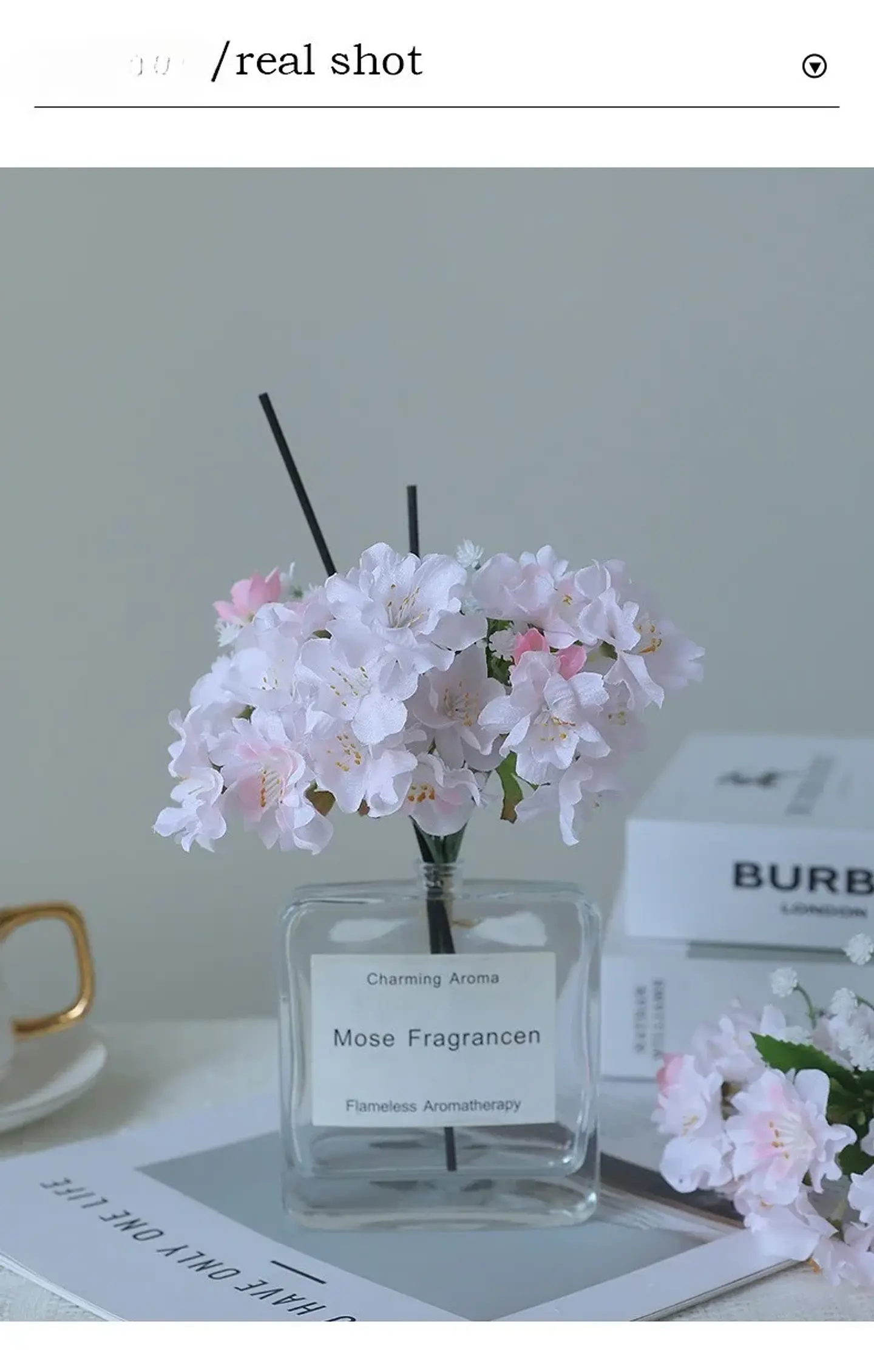5 uds flores de simulación ramo de flor de cerezo decoración de dormitorio flor falsa de seda flores de melocotón artificiales decoración de balcón 14