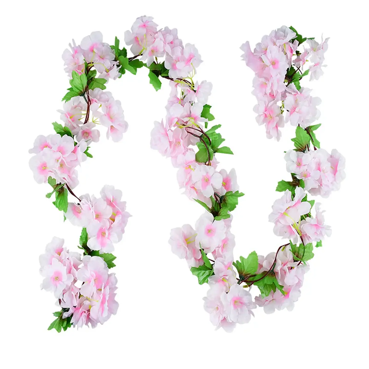 Flores de cerezo artificiales de 2,2 m, enredaderas, flores de seda, guirnalda colgante de ratán Sakura, decoración del jardín del hogar para fiesta de boda 12