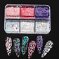 6 rejillas Sakura flor pétalo Chip lentejuelas para uñas flores de cerezo pegatinas brillantes primavera decoración holográfica japonesa escamas SAS128 - Miniatura 19