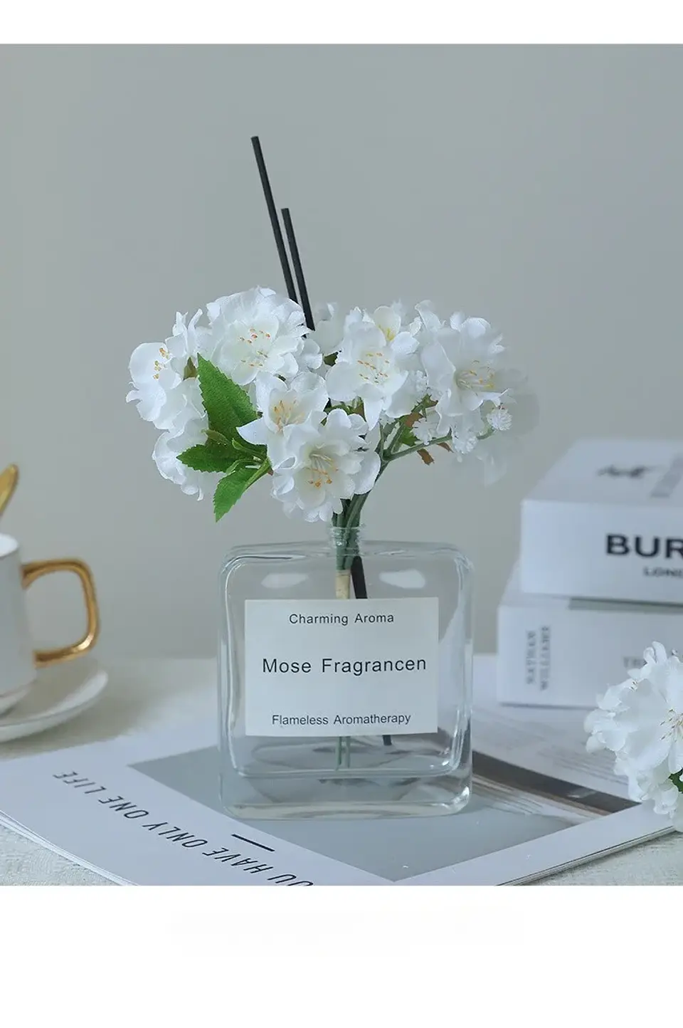 5 uds flores de simulación ramo de flor de cerezo decoración de dormitorio flor falsa de seda flores de melocotón artificiales decoración de balcón 17