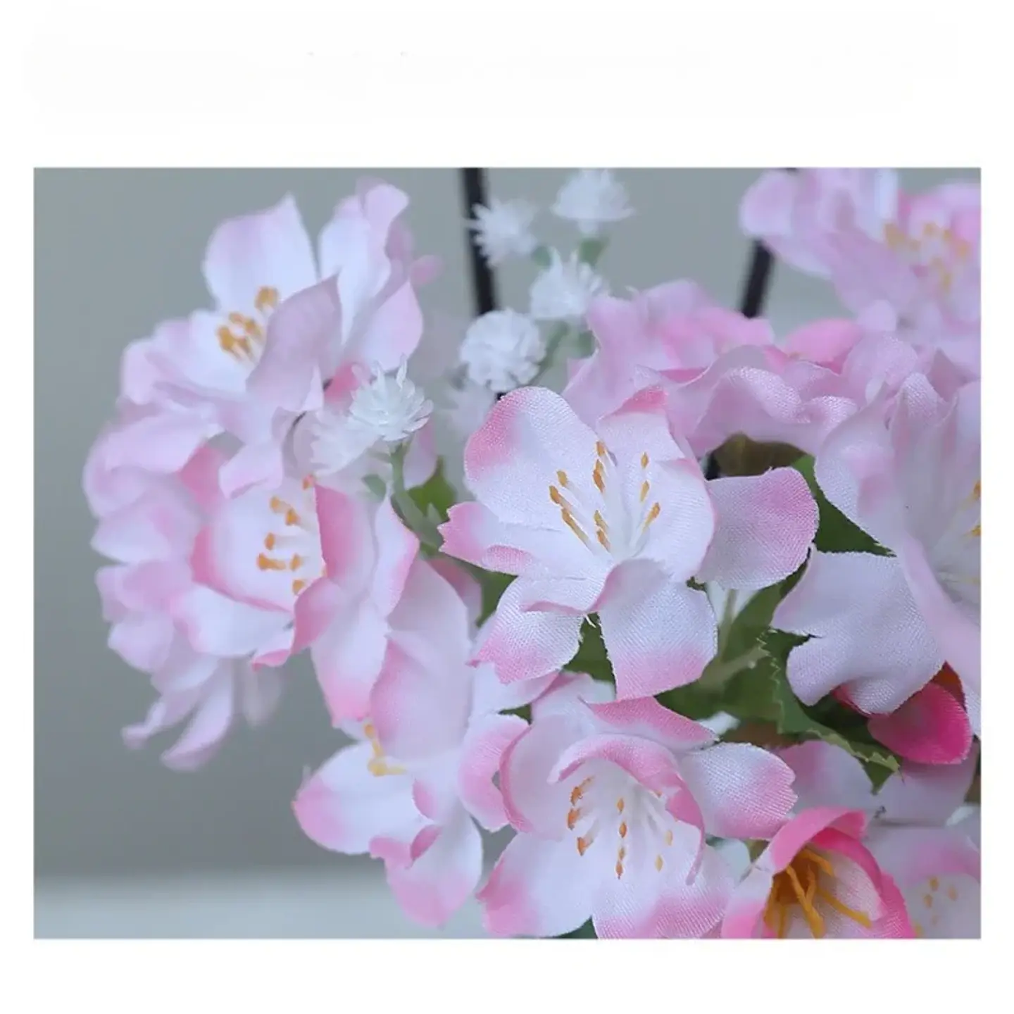 5 uds flores de simulación ramo de flor de cerezo decoración de dormitorio flor falsa de seda flores de melocotón artificiales decoración de balcón 18