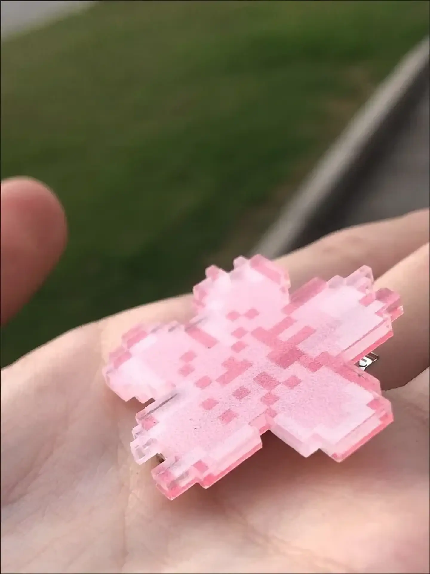 Horquilla bonita de flor de cerezo pixelada rosa para primavera, horquilla femenina de flor dulce para flequillo o adorno lateral para el cabello 19