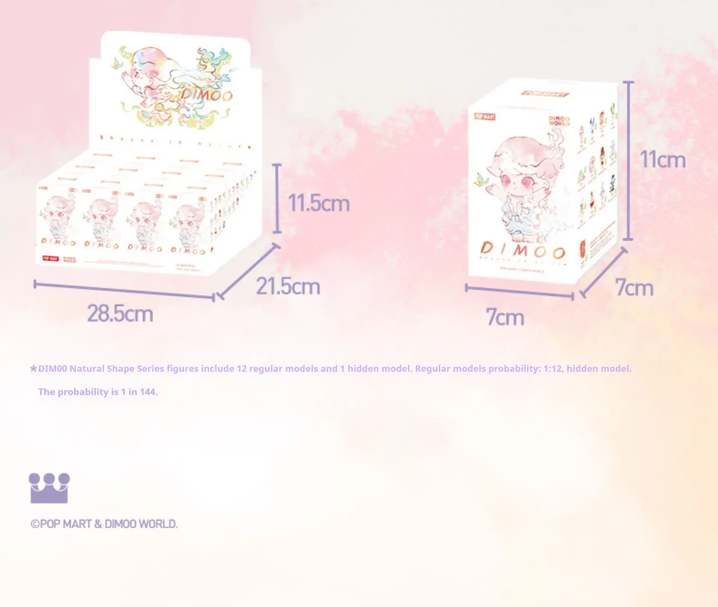 Caja ciega genuina de la serie POP MART DIMOO con forma Natural, juguetes de moda, regalo sorpresa, adorno de escritorio, muñecas, regalos del festival 43