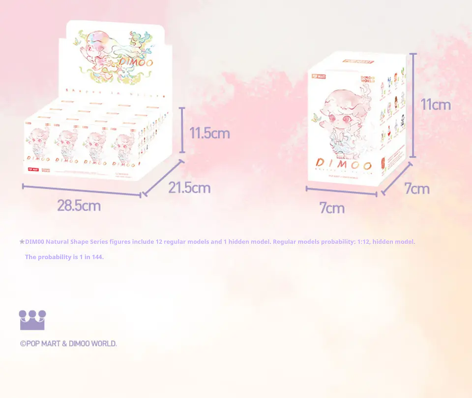 Caja ciega genuina de la serie POP MART DIMOO con forma Natural, juguetes de moda, regalo sorpresa, adorno de escritorio, muñecas, regalos del festival 43