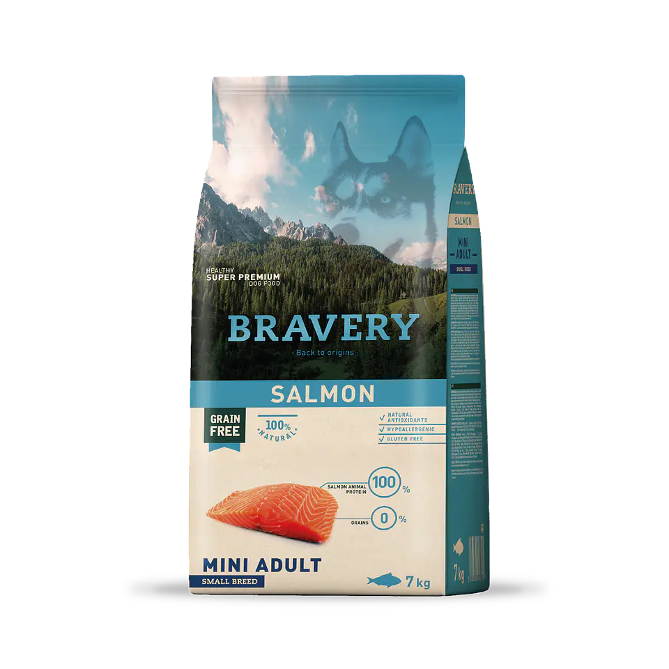 BRAVERY SALMON MINI ADULT 7 KG 1