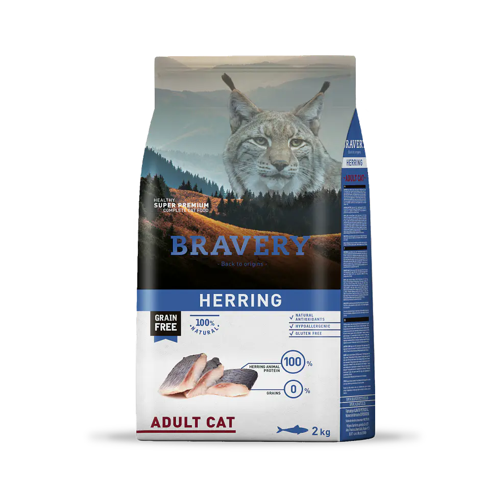 BRAVERY HERRING ADULT CAT 2 KG 1