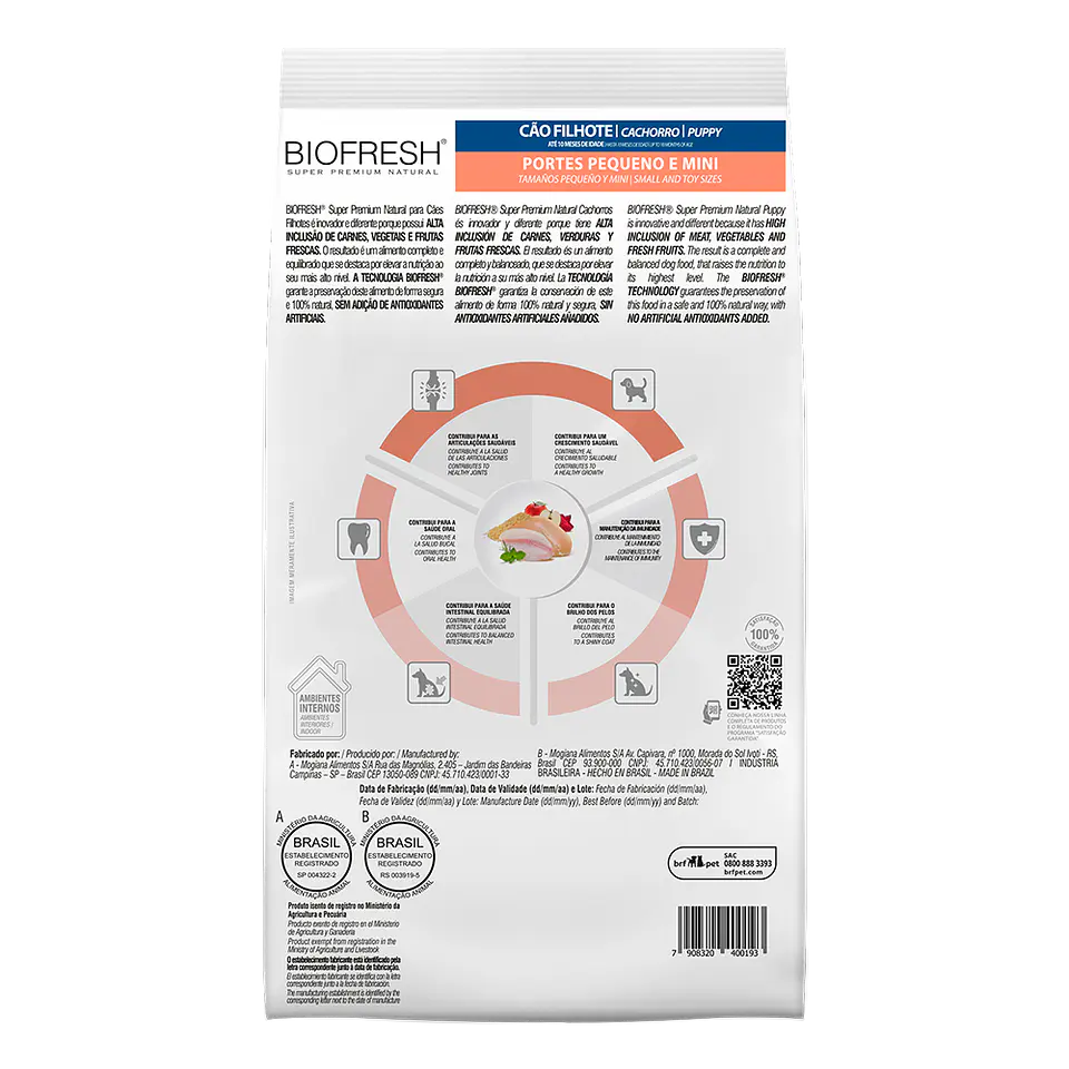 BIOFRESH CACHORROS RAZA PEQUEÑA Y MINI 3 KG 2