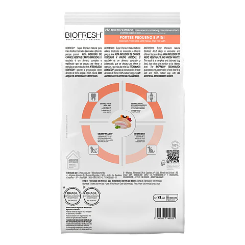 BIOFRESH CASTRADOS ADULTO RAZA PEQUEÑA Y MINI 3 KG