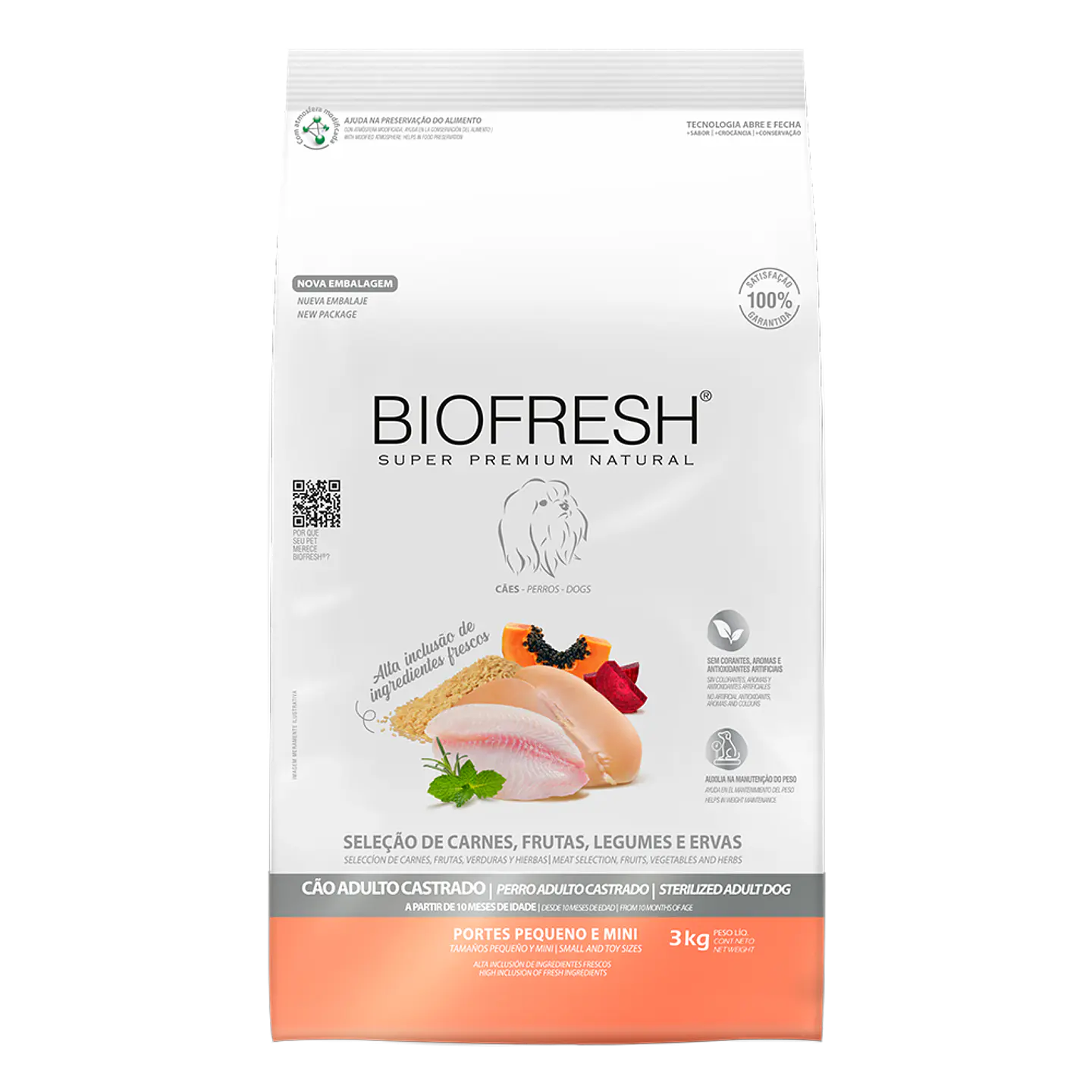BIOFRESH CASTRADOS ADULTO RAZA PEQUEÑA Y MINI 3 KG 1