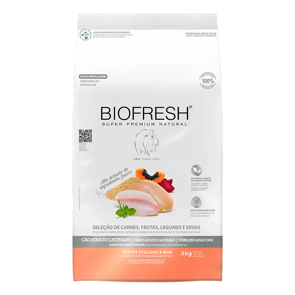 BIOFRESH CASTRADOS ADULTO RAZA PEQUEÑA Y MINI 3 KG 1