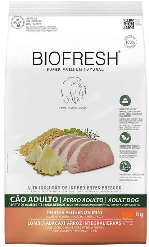 BIOFRESH ADULTOS RAZA PEQUEÑA Y MINI CERDO Y PIÑA (3 KG)