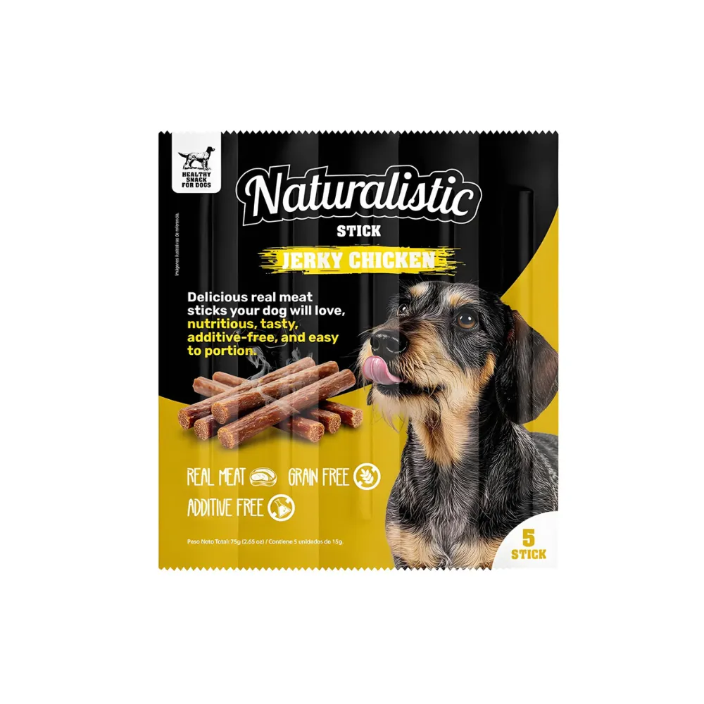 NATURALISTIC STICK JERKY POLLO 5 UNIDADES 75 GR