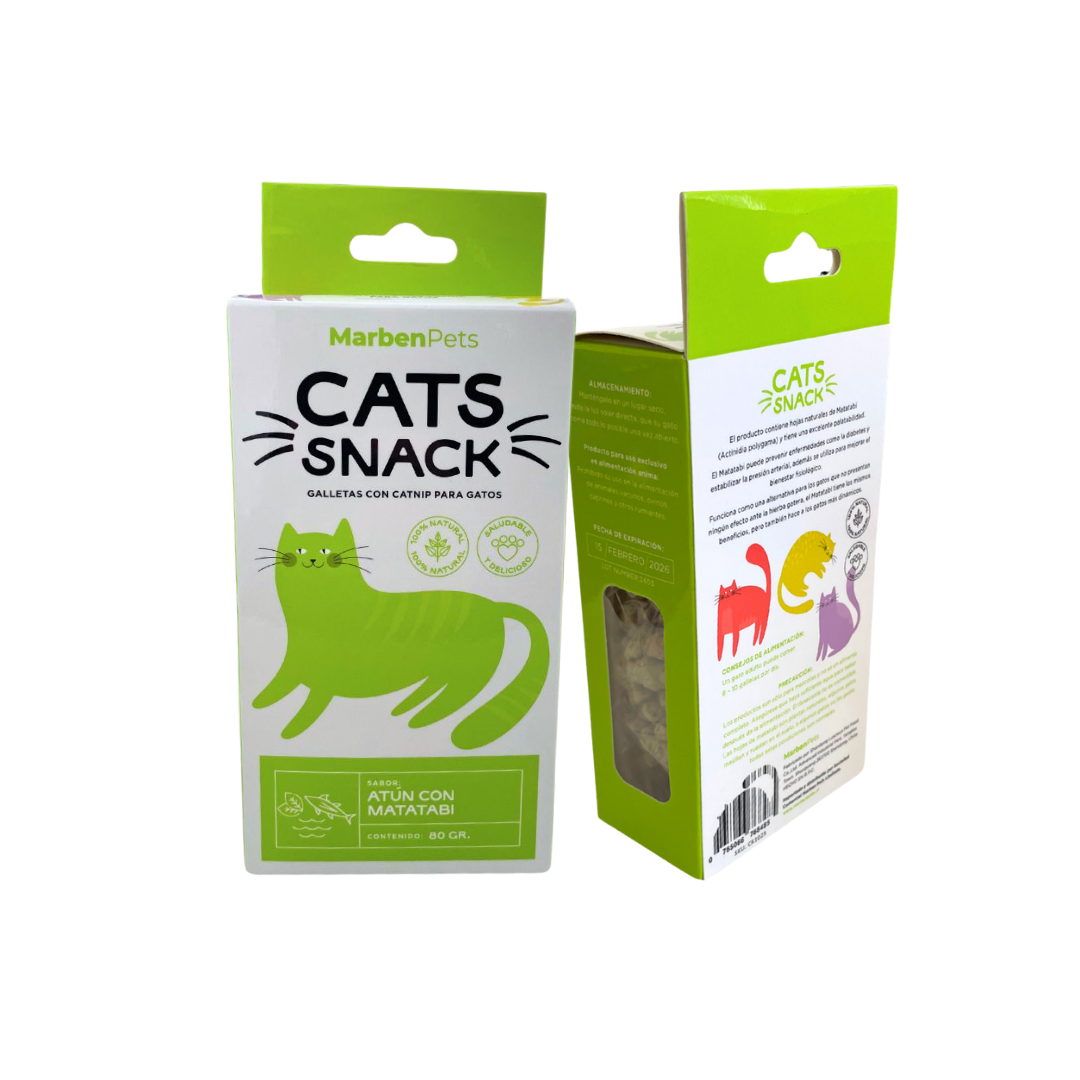 Cats Snack Galletas con Hierba Gatera Sabor Salmón y Pollo 80G