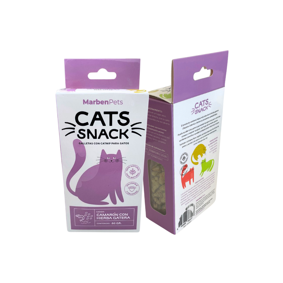 Cats Snack Galletas Con Hierba Gatera Sabor Salmón 80G