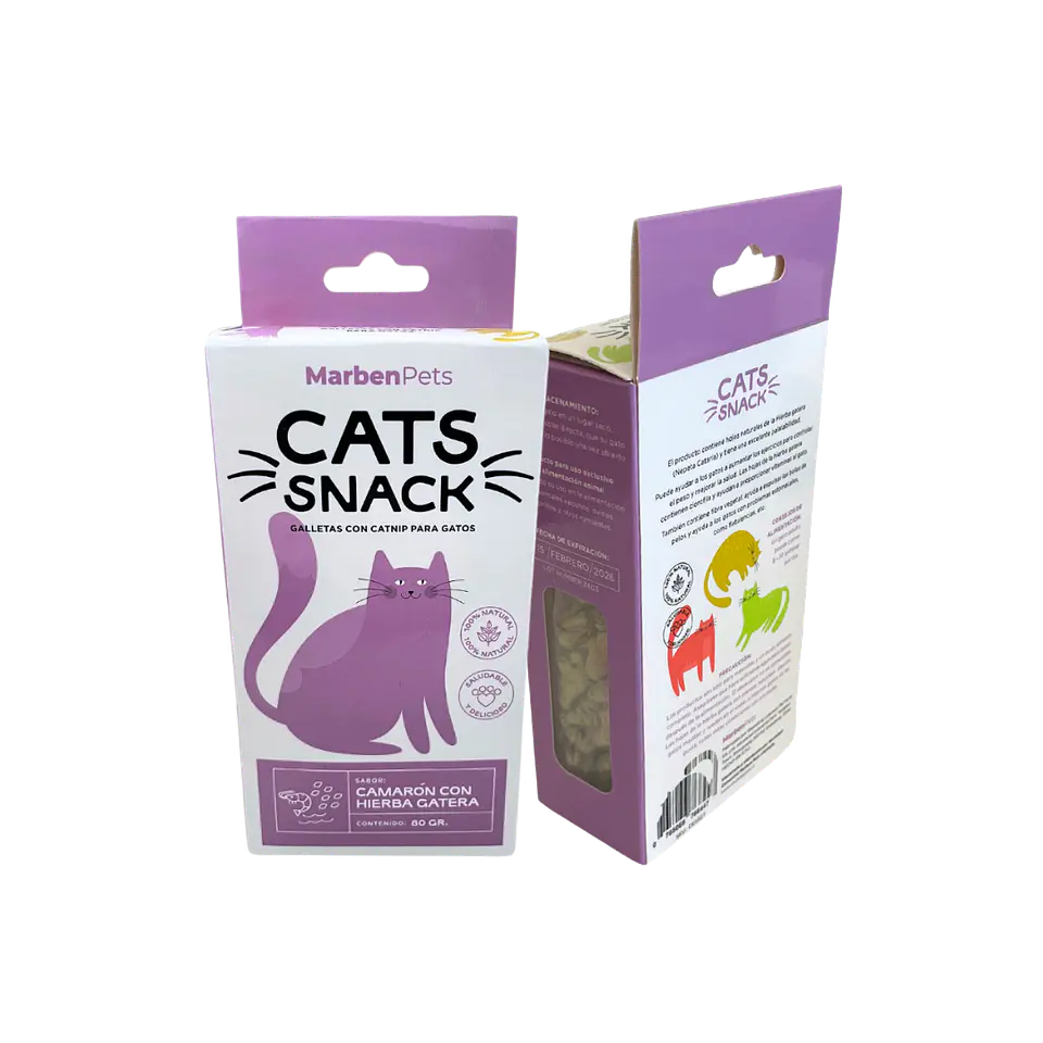 CATS SNACK GALLETAS CAMARÓN CON HIERBA GATERA 1