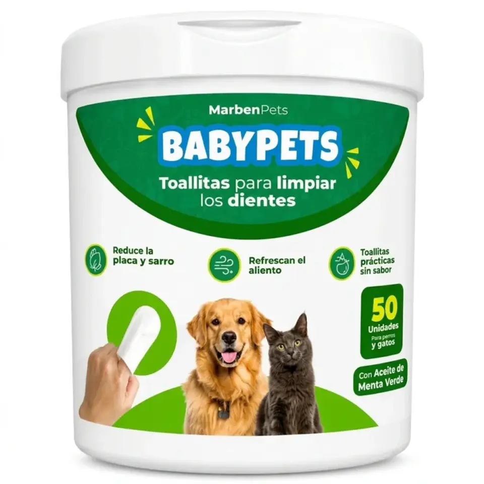 TOALLITAS PARA DIENTES BABY PETS 50 UNI 1