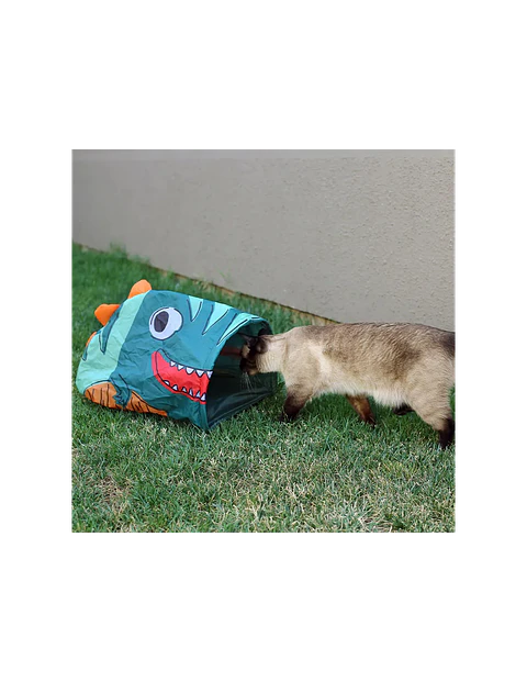JUGUETE GATO TUNEL CREPITANTE DINOSAURIO 55X33X24 CM