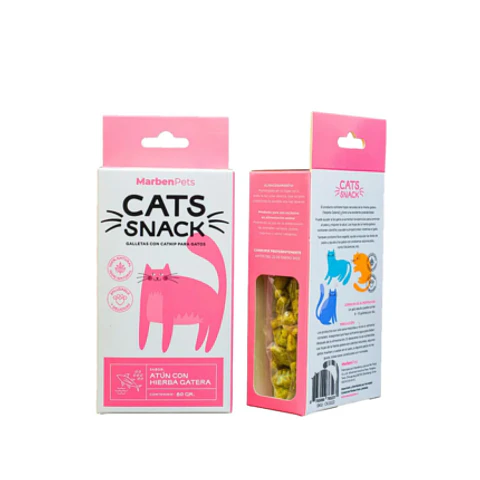 CATS SNACK GALLETAS ATUN CON HIERBA GATERA 80 GR.