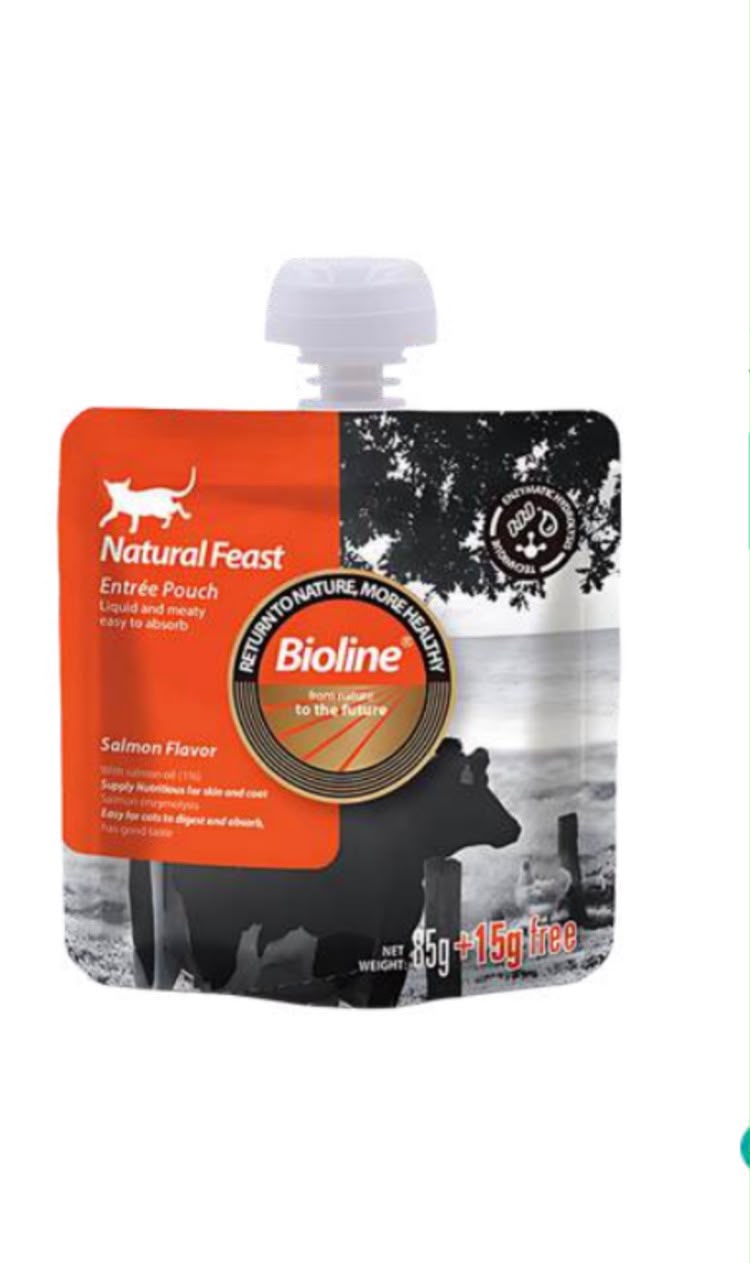 BIOLINE GATO POUCH ALIMENTO COMPLETO DE SALMON 100 GR