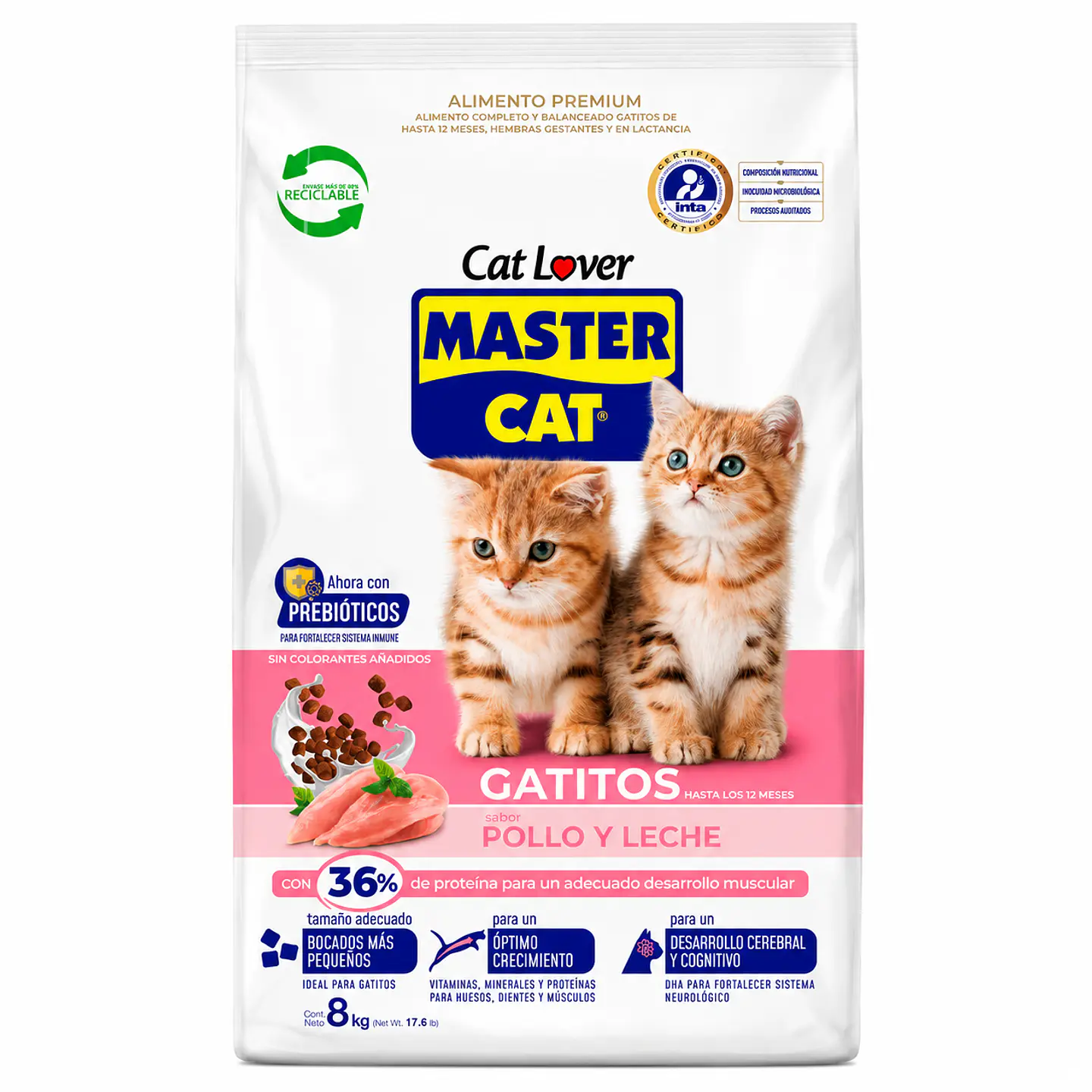MASTER CAT KITTEN POLLO Y LECHE 8 KG 1