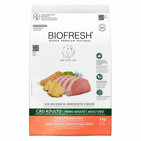 BIOFRESH PERRO ADULTO RAZA PEQUEÑA Y MINI CERDO Y PIÑA 3 KG