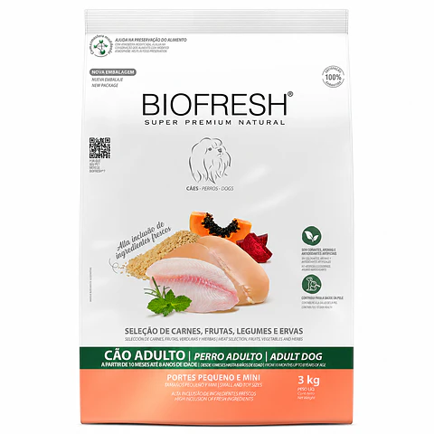 BIOFRESH PERRO ADULTO RAZA PEQUEÑA Y MINI 3 KG