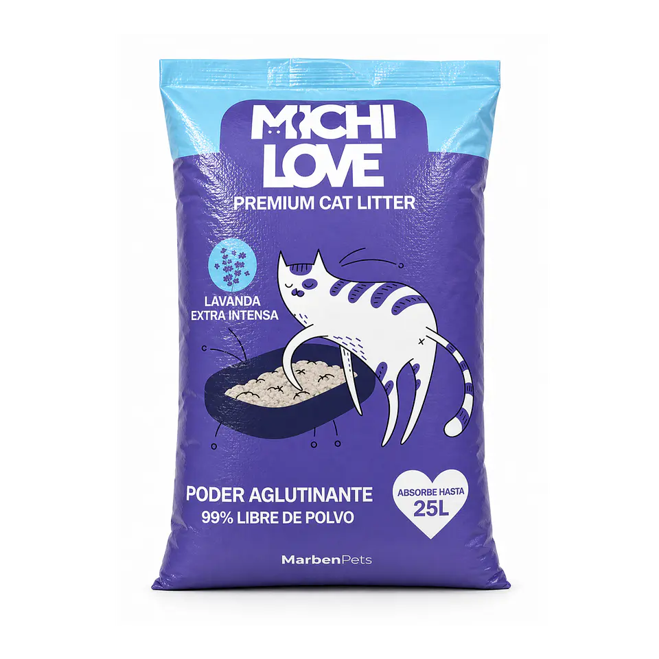 ARENA SANITARIA MICHI LOVE EXTRA LAVANDA 20 KG 1