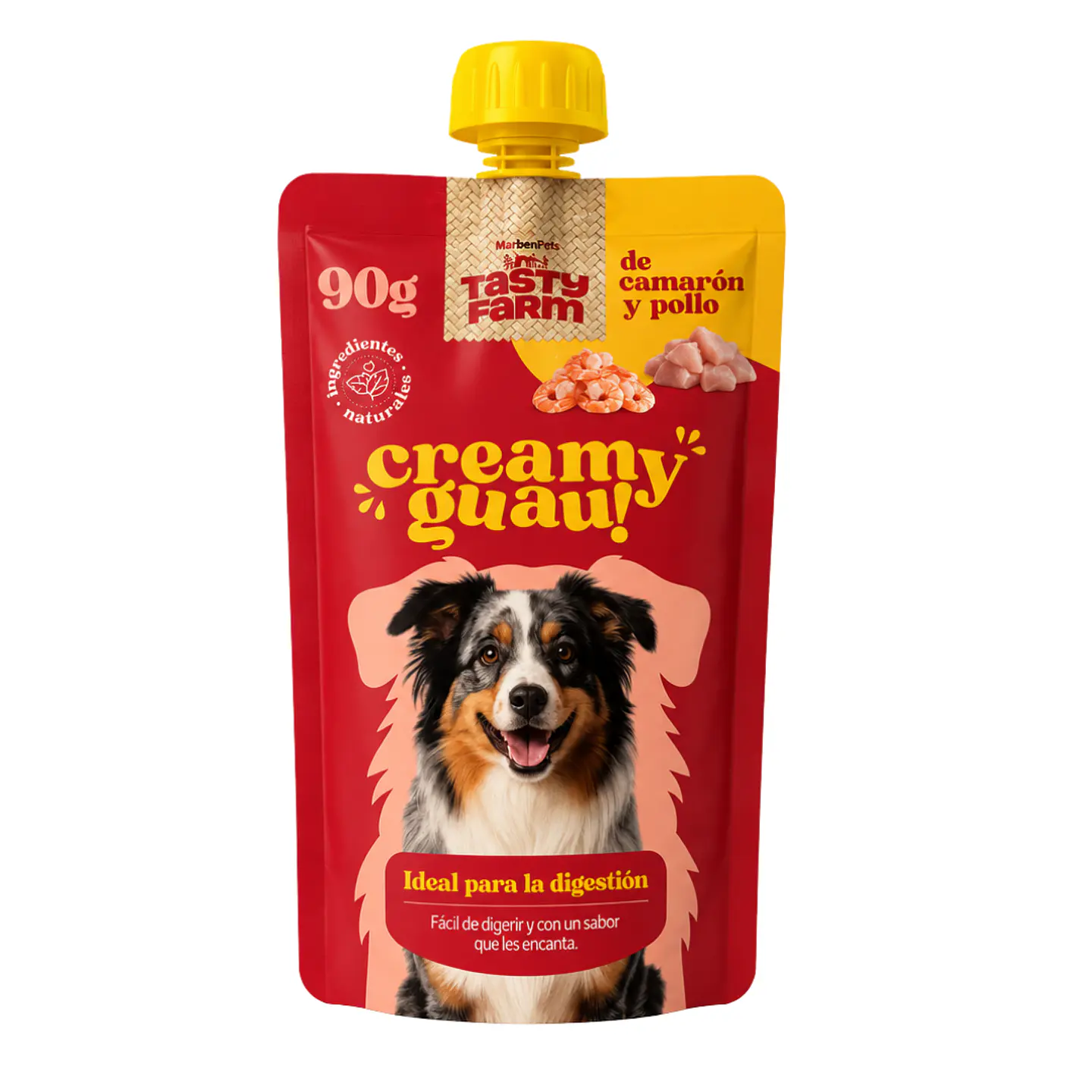 CREAMY GUAU CAMARON Y POLLO 90 G – TASTY FARM 1