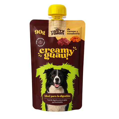 CREAMY GUAU VACUNO Y ZANAHORIA 90 G – TASTY FARM