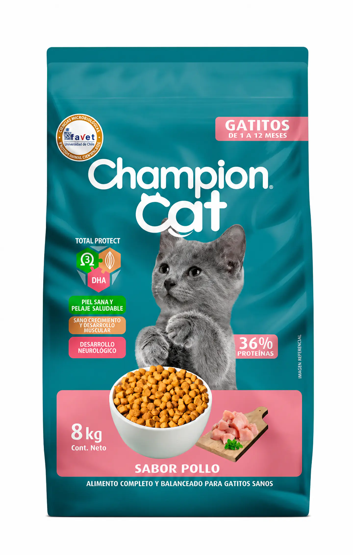 CHAMPION CAT SABOR POLLO GATITO 8 KG 1