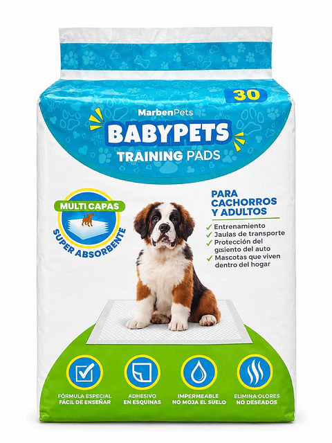 SABANILLAS DE ENTRENAMIENTO  BABY PETS 90X60 DE 30 UN