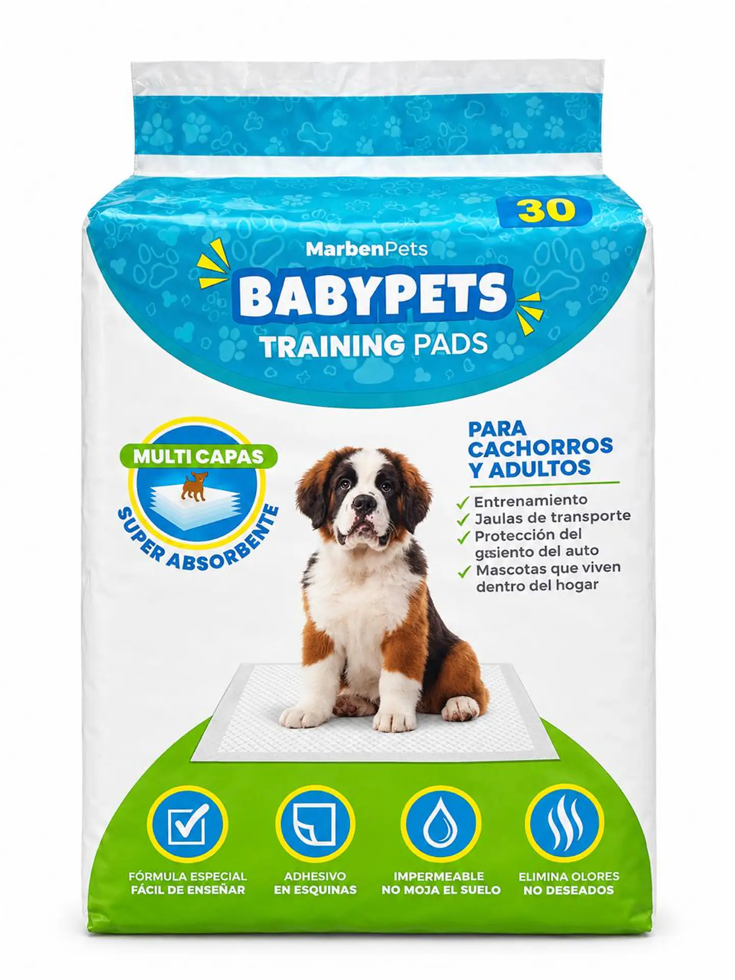 SABANILLAS DE ENTRENAMIENTO  BABY PETS 90X60 DE 30 UN 1